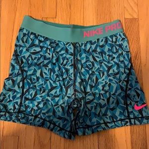 Nike Pros Spandex Shorts, Size Youth Large, Blue